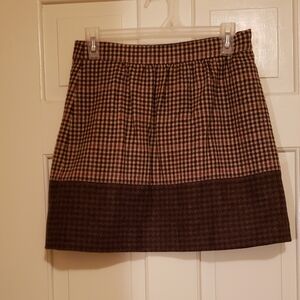 J Crew Houndstooth Check Mini Skirt size 2